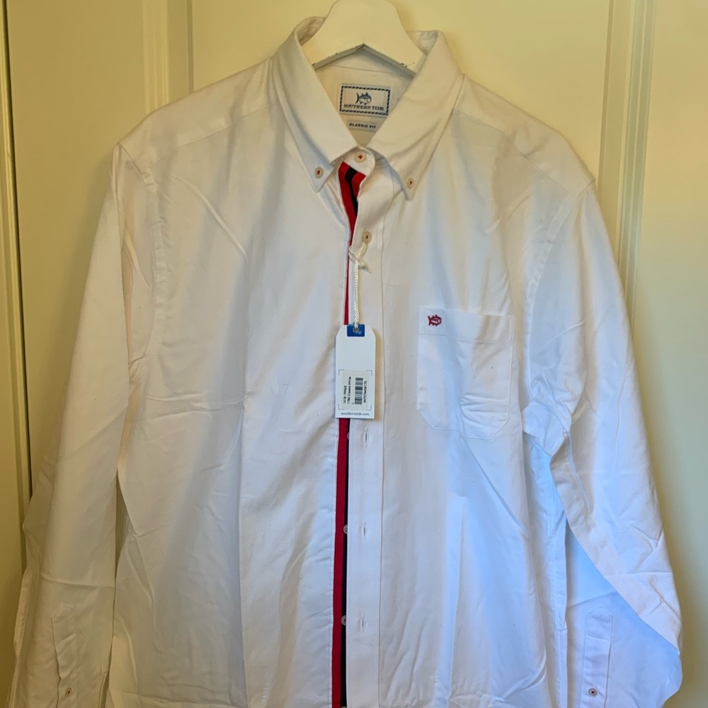 Southern Tide classic fit white dress shirt, men’s size L